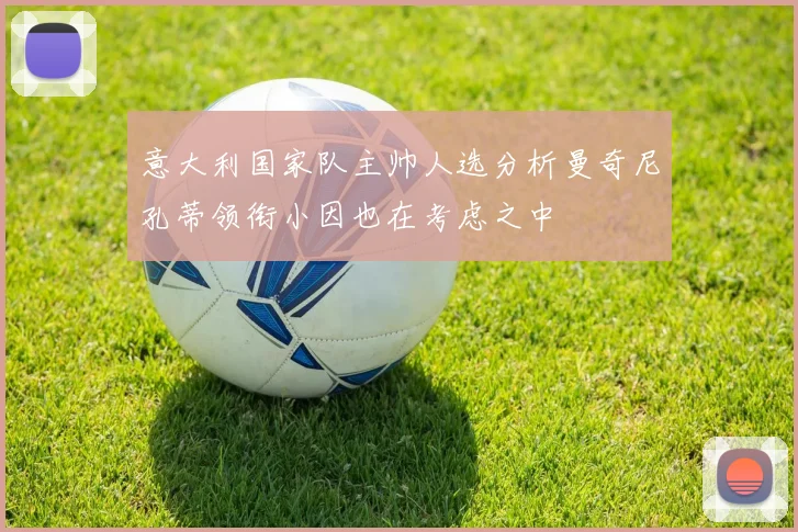 意大利国家队主帅人选分析曼奇尼孔蒂领衔小因也在考虑之中
